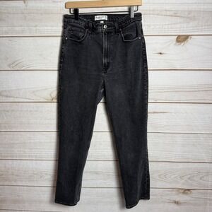 Abercrombie & Fitch Womens The Ankle Straight Ultra High Rise Black Jeans 30/10